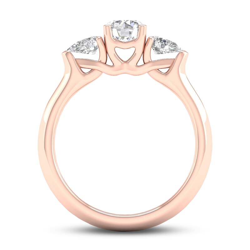 Diamond Engagement Ring 1 ct tw Round/Pear 14K Rose Gold
