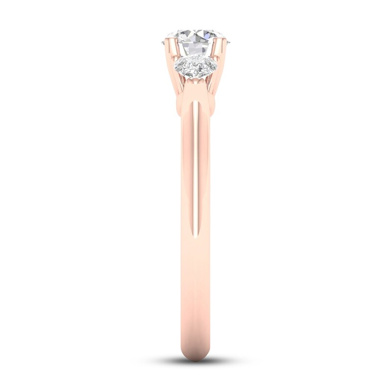Diamond Engagement Ring 1 ct tw Round/Pear 14K Rose Gold