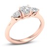 Diamond Engagement Ring 1 ct tw Round/Pear 14K Rose Gold