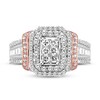 Diamond Engagement Ring 1 ct tw Princess, Round & Baguette 10K Two-Tone Gold