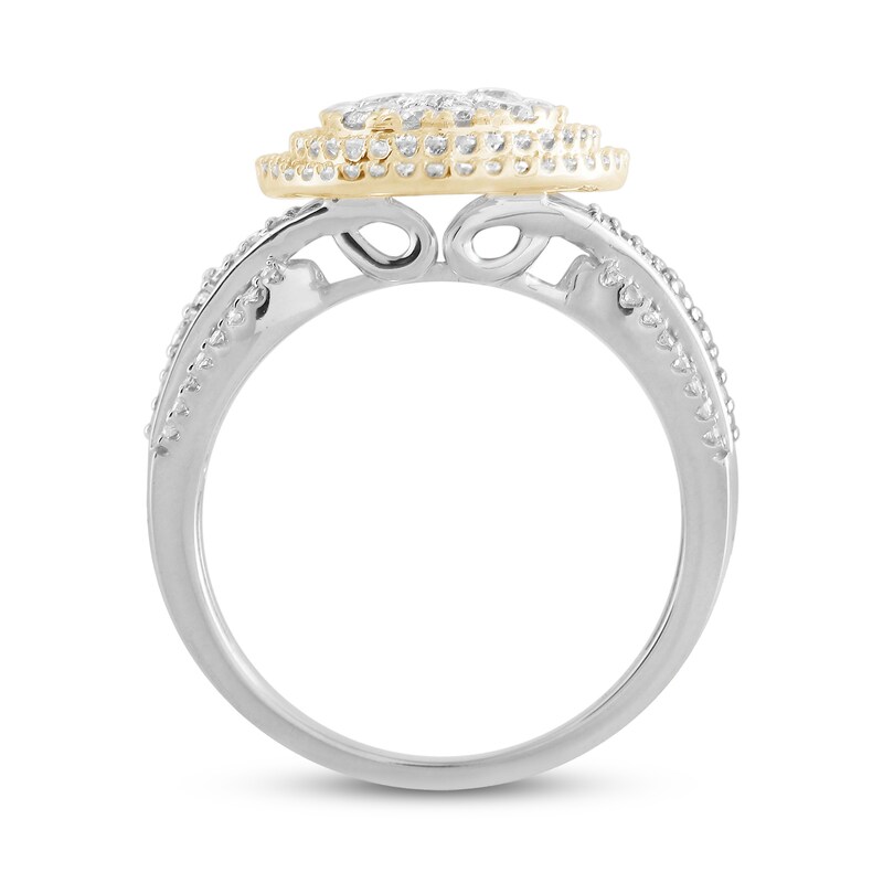 Diamond Engagement Ring 1 ct tw Round-cut 10K Two-Tone Gold