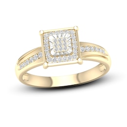 Diamond Engagement Ring 1/10 ct tw Round-Cut 10K Yellow Gold