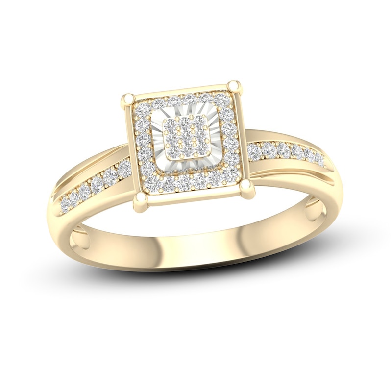 Diamond Engagement Ring 1/10 ct tw Round-Cut 10K Yellow Gold