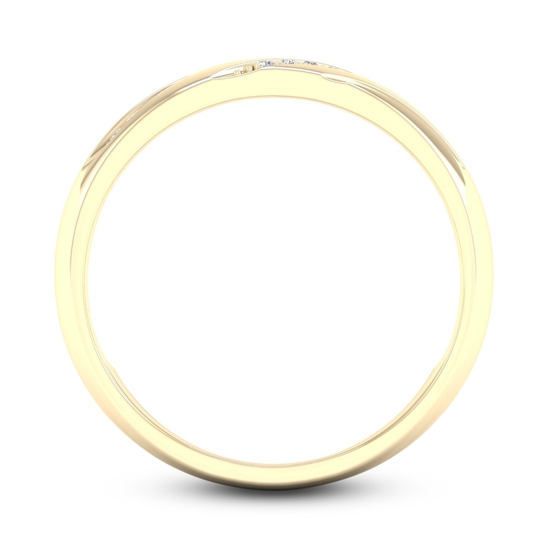 Men's Diamond Wedding Band 1/20 ct tw Round-Cut 10K Yellow Gold | Kay ...