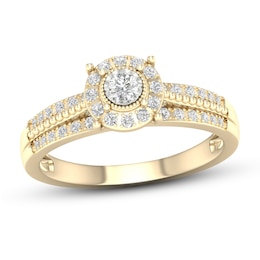 Diamond Engagement Ring 1/4 ct tw Round-cut 10K Yellow Gold