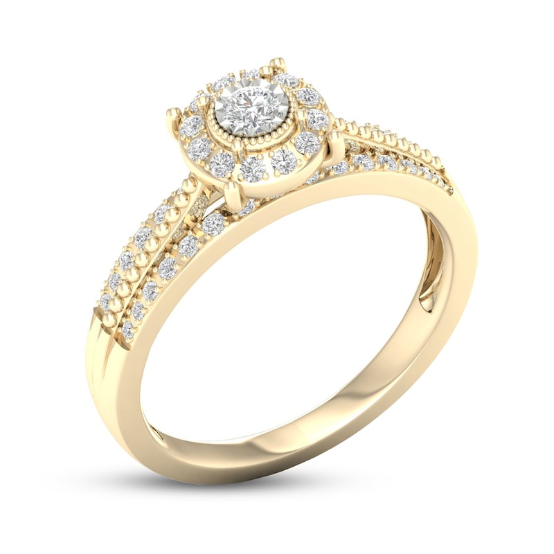 Diamond Engagement Ring 1/4 ct tw Round-cut 10K Yellow Gold