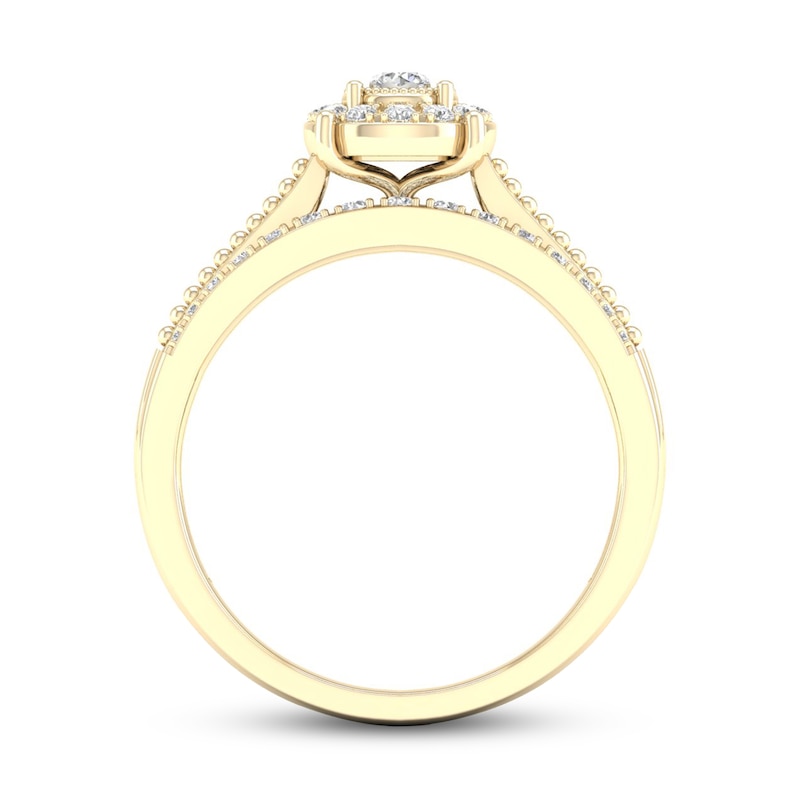 Diamond Engagement Ring 1/4 ct tw Round-cut 10K Yellow Gold