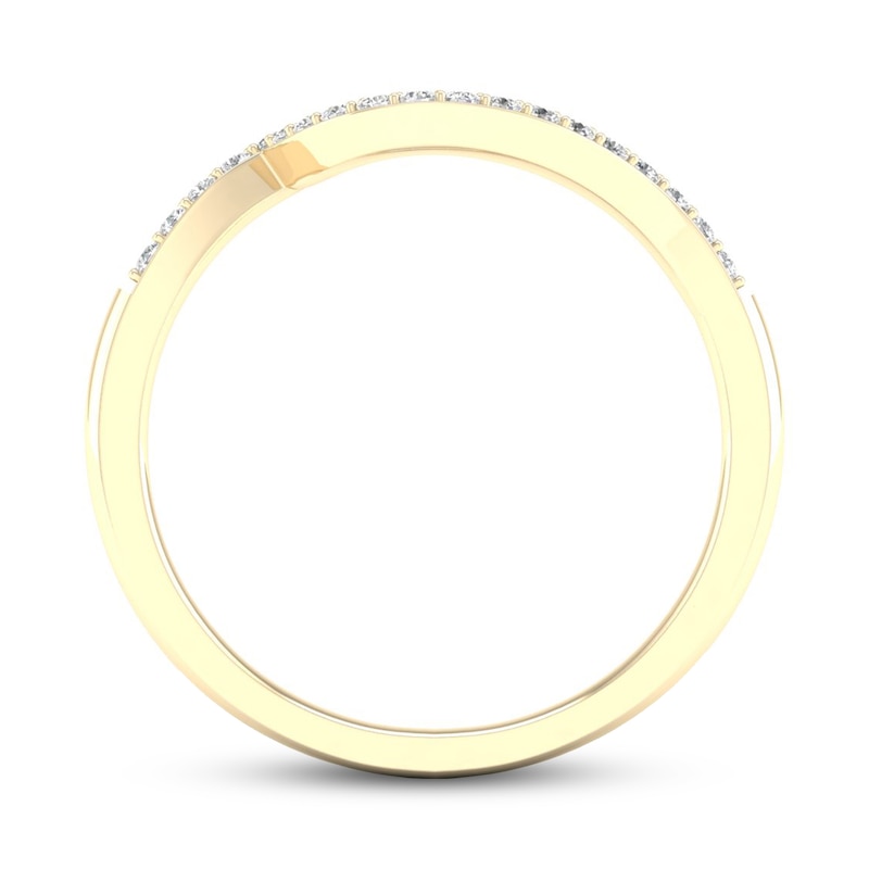 Main Image 4 of Adore Diamond Wedding Band 1/10 ct tw Round-Cut 10K Yellow Gold
