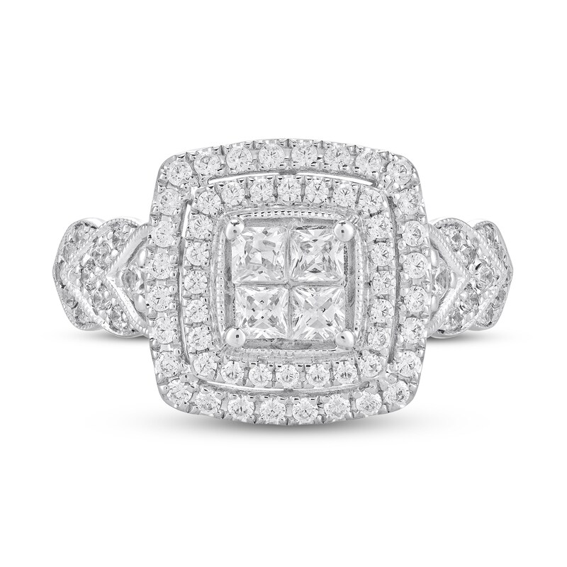 Main Image 3 of Adore Diamond Engagement Ring 1 ct tw Princess & Round 10K White Gold