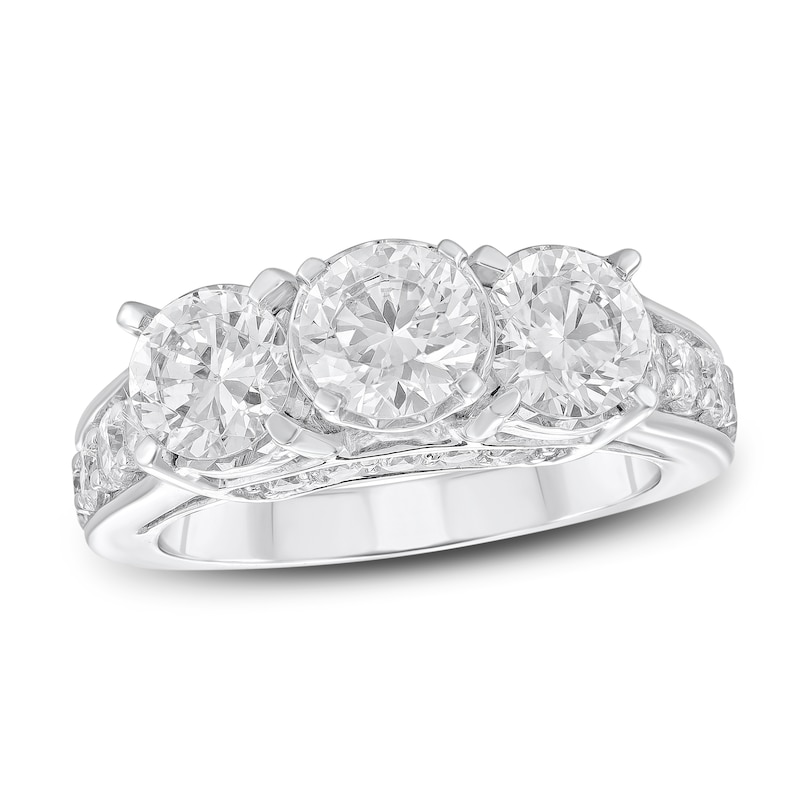 Three carat three stone diamond ring Outlet