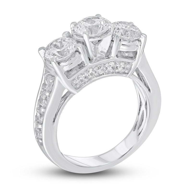 Three-Stone Diamond Engagement Ring 3 ct tw Round-cut 14K White Gold