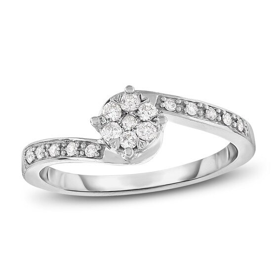 Diamond Ring 1/4 ct tw Round-Cut 10K White Gold