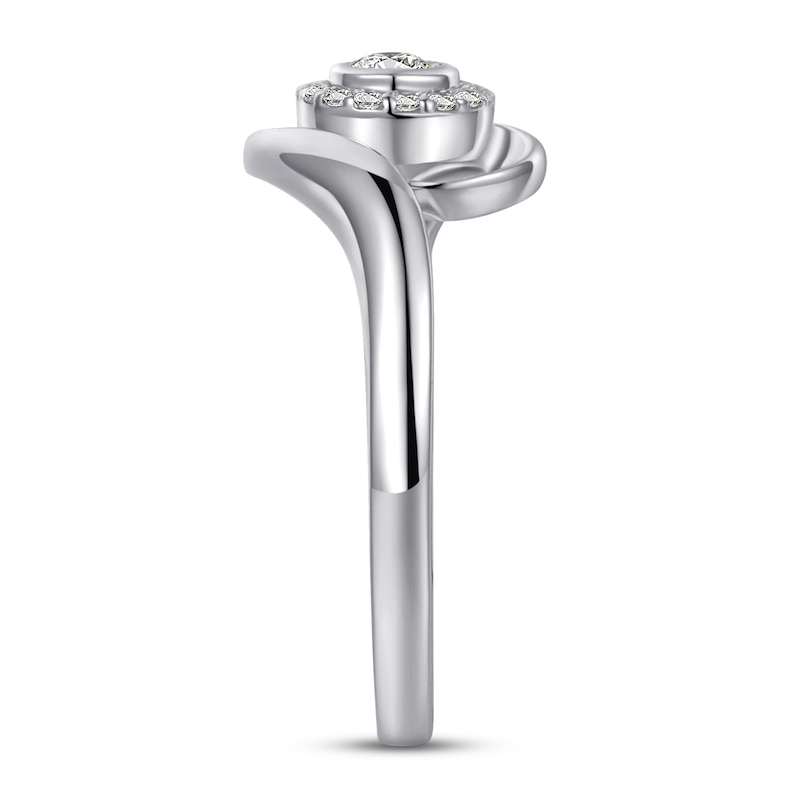 Main Image 2 of Adore Diamond Engagement Ring 1/10 ct tw Round-Cut 10K White Gold