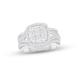 Adore Multi-Diamond Three-Piece Bridal Set 1 ct tw 10K White Gold