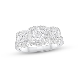 Adore Diamond Three-Stone Engagement Ring 1 ct tw Round-cut 14K White Gold
