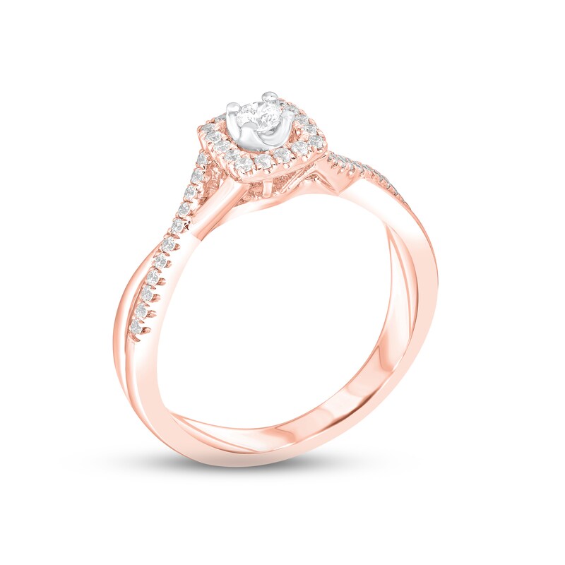 Main Image 2 of Adore Diamond Engagement Ring 1/3 ct tw Round-cut 10K Rose Gold
