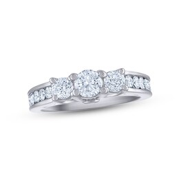 Diamond Three-Stone Engagement Ring 1-1/2 ct tw Round-cut 14K White Gold