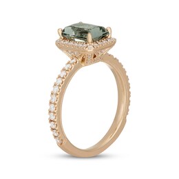 Neil Lane Radiant-Cut Green Quartz & Diamond Engagement Ring 5/8 ct tw 14K Yellow Gold