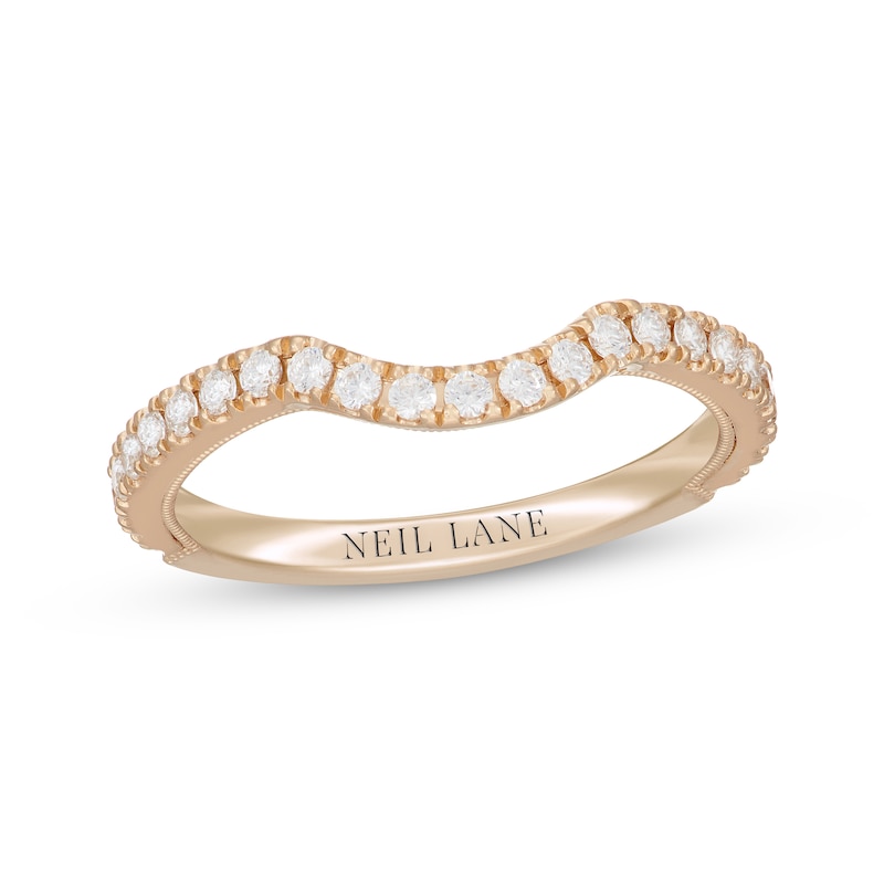 Neil Lane Round-Cut Diamond Curved Wedding Band 3/8 ct tw 14K Yellow Gold