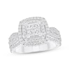 Thumbnail Image 0 of Princess-Cut Diamond Quad Double Frame Engagement Ring 1-1/3 ct tw 14K White Gold