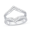 Diamond Chevron Enhancer Ring 5/8 ct tw 14K White Gold
