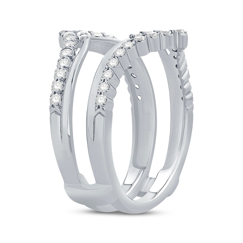 Diamond Chevron Enhancer Ring 5/8 ct tw 14K White Gold