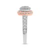 Cushion-Shaped Round-Cut Diamond Engagement Ring 3/4 ct tw 14K Two-Tone Gold