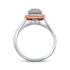 Cushion-Shaped Round-Cut Diamond Engagement Ring 3/4 ct tw 14K Two-Tone Gold