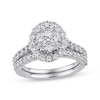 Oval-Shaped Round-Cut Diamond Bridal Set 2 ct tw 14K White Gold
