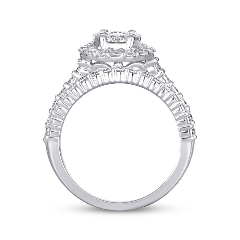 Oval-Shaped Round-Cut Diamond Bridal Set 2 ct tw 14K White Gold