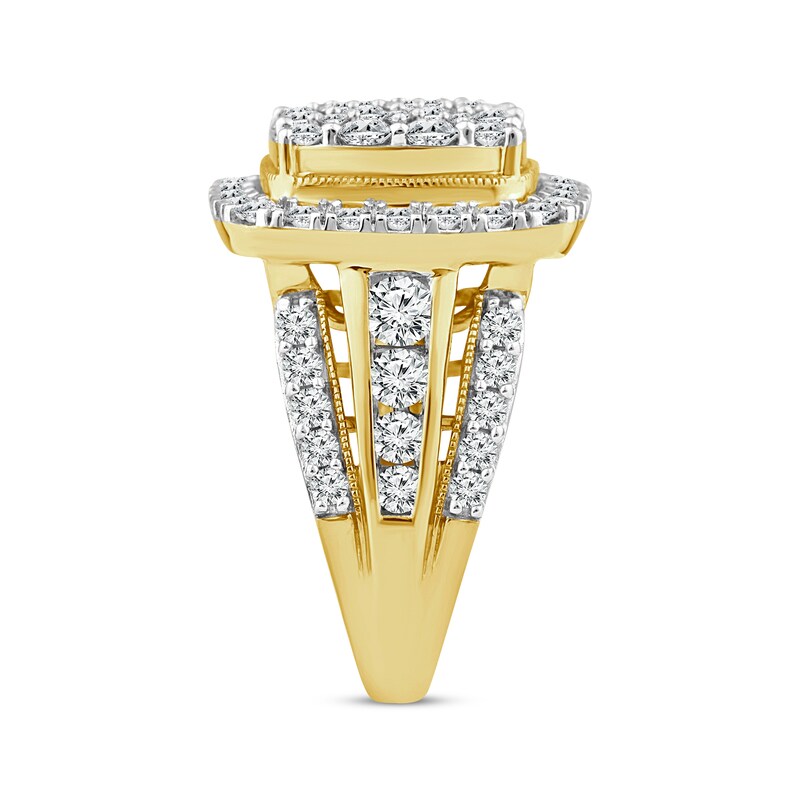 Round-Cut Multi-Diamond Center Engagement Ring 3 ct tw 14K Yellow Gold