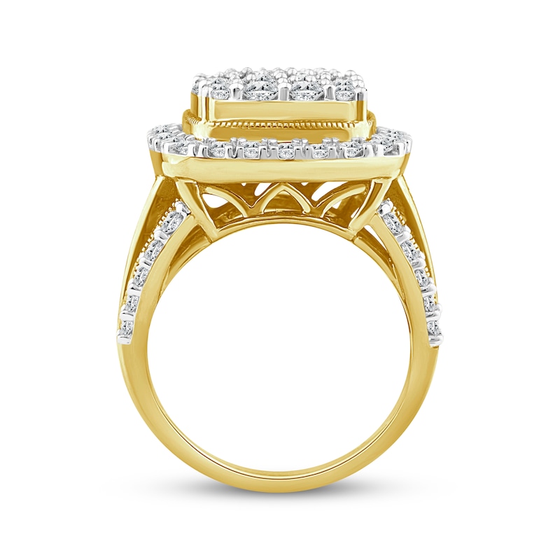 Round-Cut Multi-Diamond Center Engagement Ring 3 ct tw 14K Yellow Gold