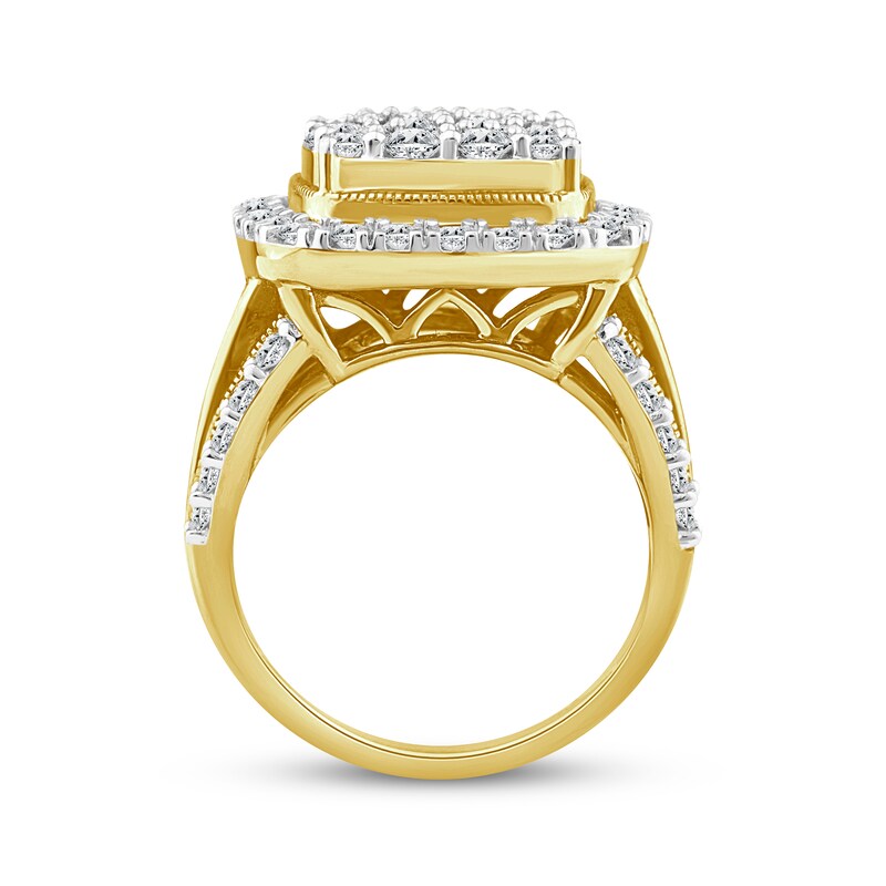 Round-Cut Multi-Diamond Center Engagement Ring 3 ct tw 14K Yellow Gold