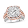 Thumbnail Image 0 of Multi-Diamond Center Cushion-Shape Engagement Ring 2 ct tw 14K Two-Tone Gold