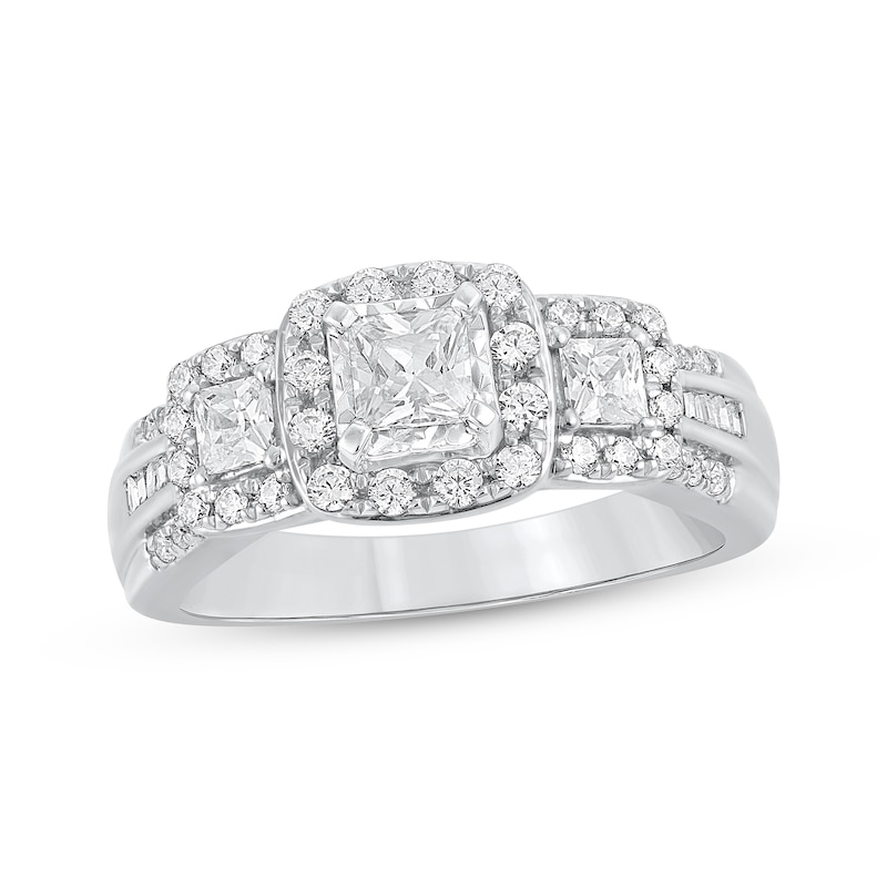 Main Image 1 of Adore Multi-Shape Diamond Three-Stone Engagement Ring 1 ct tw 14K White Gold