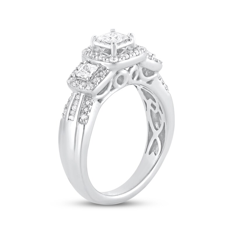 Main Image 2 of Adore Multi-Shape Diamond Three-Stone Engagement Ring 1 ct tw 14K White Gold