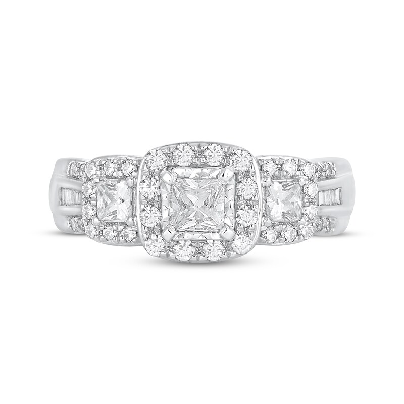 Main Image 3 of Adore Multi-Shape Diamond Three-Stone Engagement Ring 1 ct tw 14K White Gold