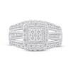 Princess & Round-Cut Diamond Engagement Ring 1 ct tw 10K White Gold