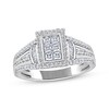 Thumbnail Image 1 of Adore Princess-Cut Multi-Diamond Center Rectangle Engagement Ring 5/8 ct tw 10K White Gold