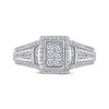 Thumbnail Image 3 of Adore Princess-Cut Multi-Diamond Center Rectangle Engagement Ring 5/8 ct tw 10K White Gold