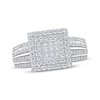 Princess-Cut Multi-Diamond Center Square Engagement Ring 5/8 ct tw 10K White Gold
