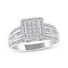 Princess-Cut Multi-Diamond Center Engagement Ring 5/8 ct tw 10K White Gold