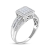 Princess-Cut Multi-Diamond Center Engagement Ring 5/8 ct tw 10K White Gold