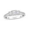 Thumbnail Image 1 of Princess-Cut Diamond Three-Stone Engagement Ring 1/2 ct tw 14K White Gold