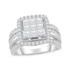 Princess-Cut Multi-Diamond Center Square Frame Engagement Ring 2 ct tw 10K White Gold