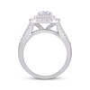 Round-Cut Diamond Cushion Frame Engagement Ring 1-3/4 ct tw 14K White Gold