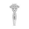 Round-Cut Diamond Cushion Frame Twist Engagement Ring 1-3/4 ct tw 14K White Gold