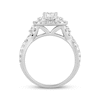 Round-Cut Diamond Cushion Frame Twist Engagement Ring 1-3/4 ct tw 14K White Gold