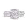 Round-Cut Diamond Three-Row Engagement Ring 1-1/3 ct tw 14K White Gold