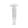 Round-Cut Diamond Three-Row Engagement Ring 1-1/3 ct tw 14K White Gold